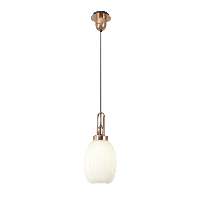 Nelson Lighting NLK05379 Acme 1 Light Pendant Copper Matt Black