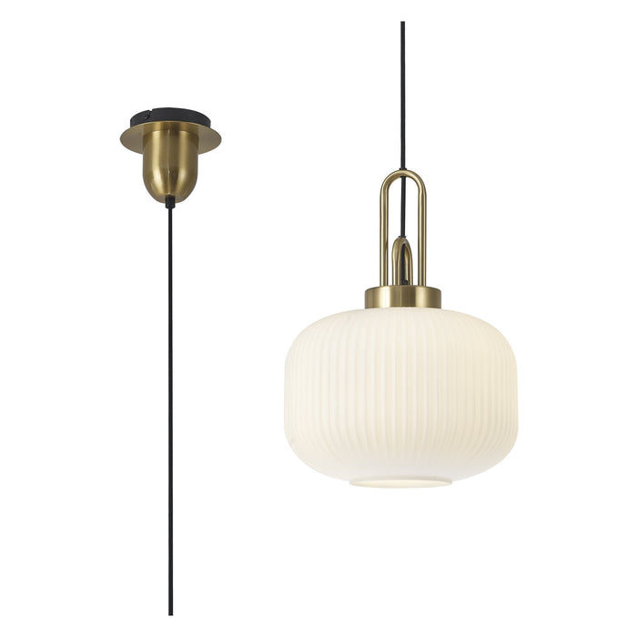 Nelson Lighting NLK05389 Acme 1 Light Pendant Brass Gold Matt Black