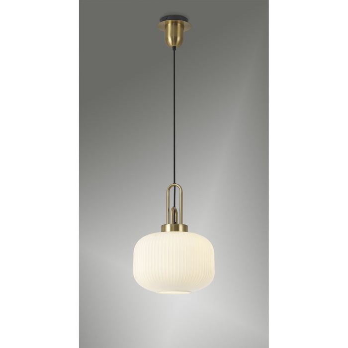 Nelson Lighting NLK05389 Acme 1 Light Pendant Brass Gold Matt Black