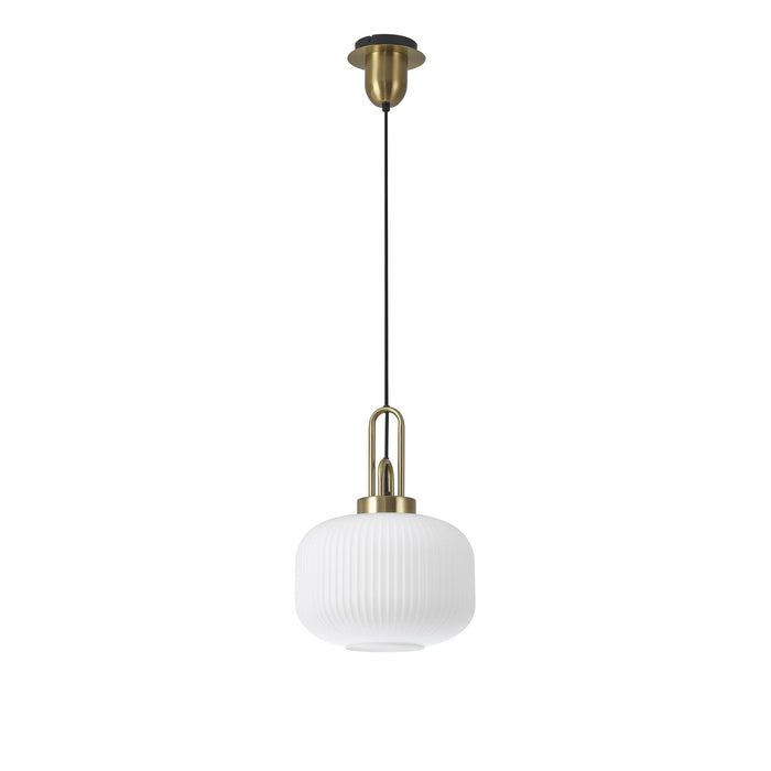 Nelson Lighting NLK05389 Acme 1 Light Pendant Brass Gold Matt Black