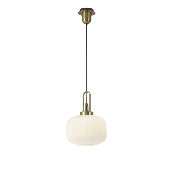 Nelson Lighting NLK05389 Acme 1 Light Pendant Brass Gold Matt Black