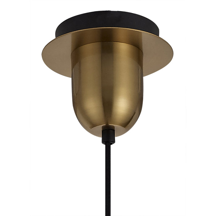 Nelson Lighting NLK05389 Acme 1 Light Pendant Brass Gold Matt Black