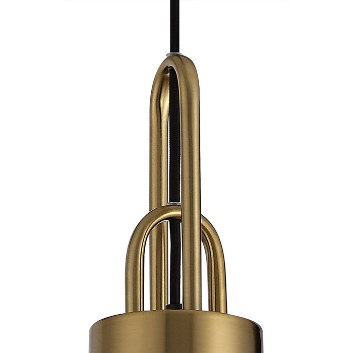 Nelson Lighting NLK05389 Acme 1 Light Pendant Brass Gold Matt Black