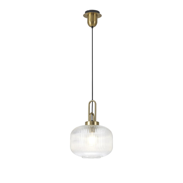 Nelson Lighting NLK05399 Acme 1 Light Pendant Brass Gold Matt Black