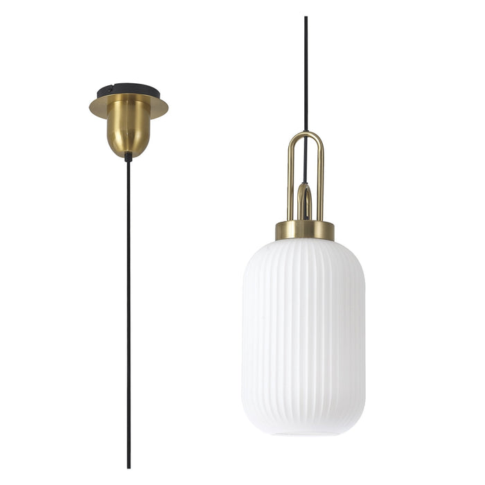 Nelson Lighting NLK05419 Acme 1 Light Pendant Brass Gold Matt Black