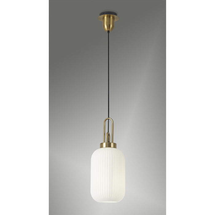 Nelson Lighting NLK05419 Acme 1 Light Pendant Brass Gold Matt Black