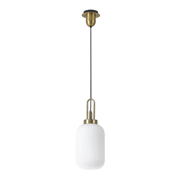 Nelson Lighting NLK05419 Acme 1 Light Pendant Brass Gold Matt Black