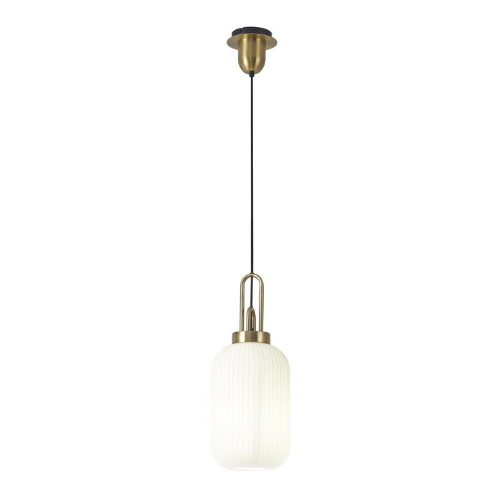 Nelson Lighting NLK05419 Acme 1 Light Pendant Brass Gold Matt Black