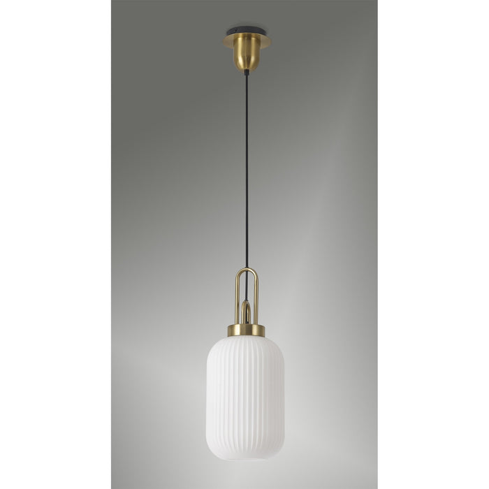 Nelson Lighting NLK05419 Acme 1 Light Pendant Brass Gold Matt Black