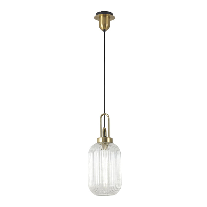 Nelson Lighting NLK05429 Acme 1 Light Pendant Brass Gold Matt Black