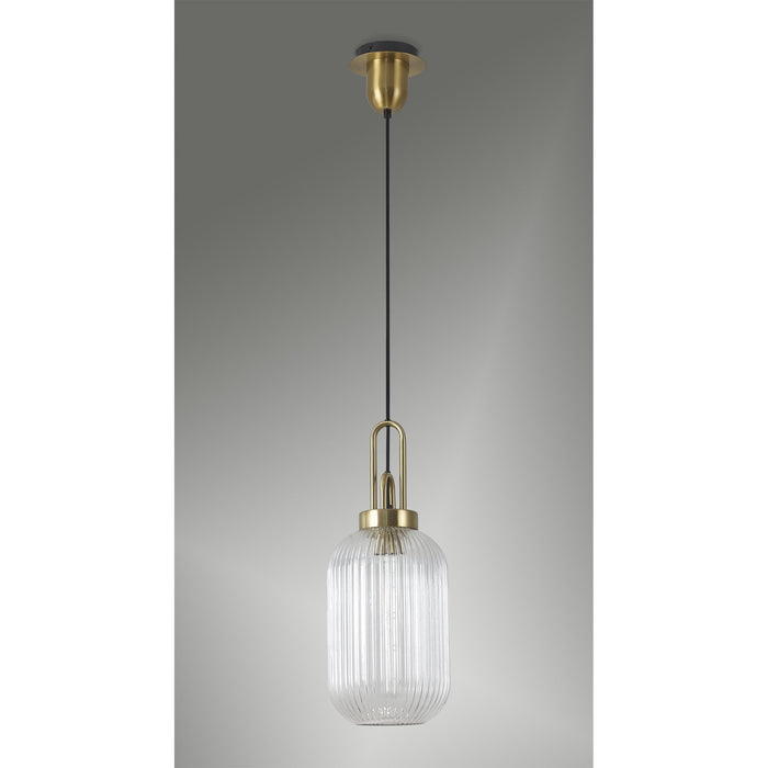 Nelson Lighting NLK05429 Acme 1 Light Pendant Brass Gold Matt Black