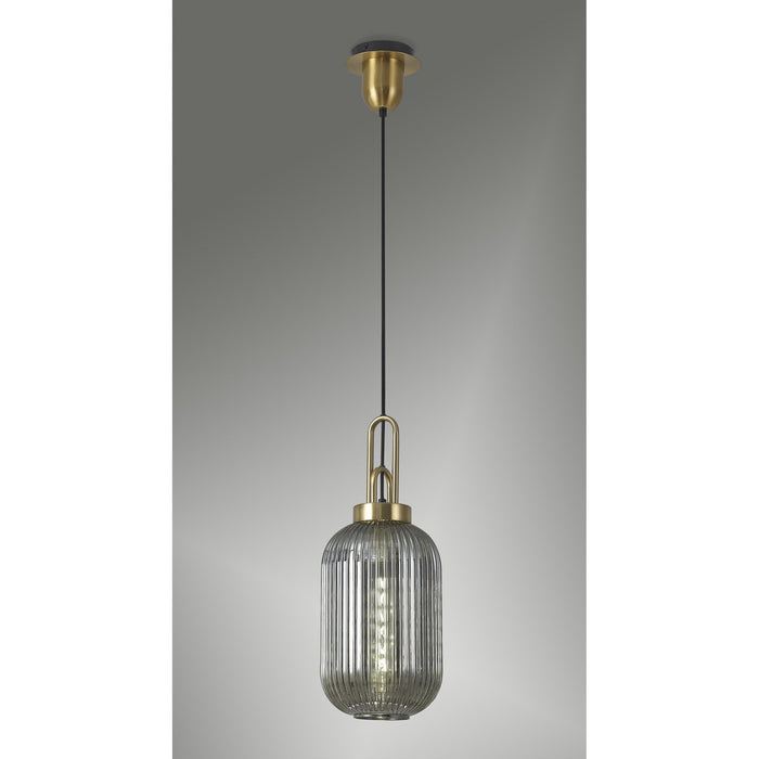 Nelson Lighting NLK05439 Acme 1 Light Pendant Brass Gold Matt Black