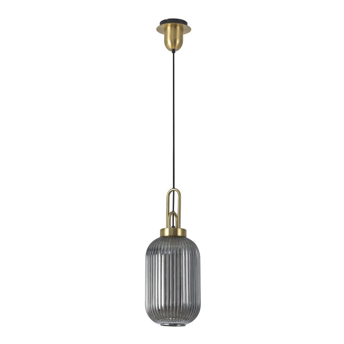 Nelson Lighting NLK05439 Acme 1 Light Pendant Brass Gold Matt Black