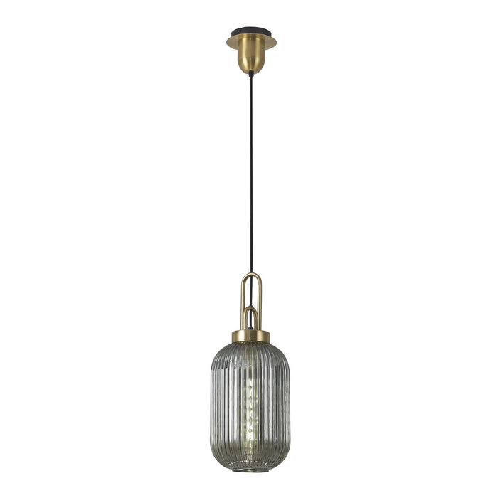 Nelson Lighting NLK05439 Acme 1 Light Pendant Brass Gold Matt Black