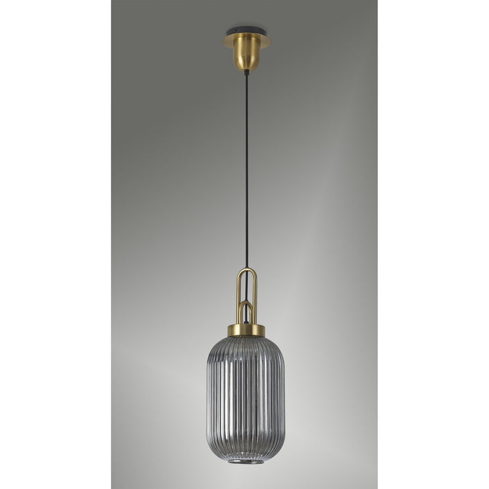 Nelson Lighting NLK05439 Acme 1 Light Pendant Brass Gold Matt Black