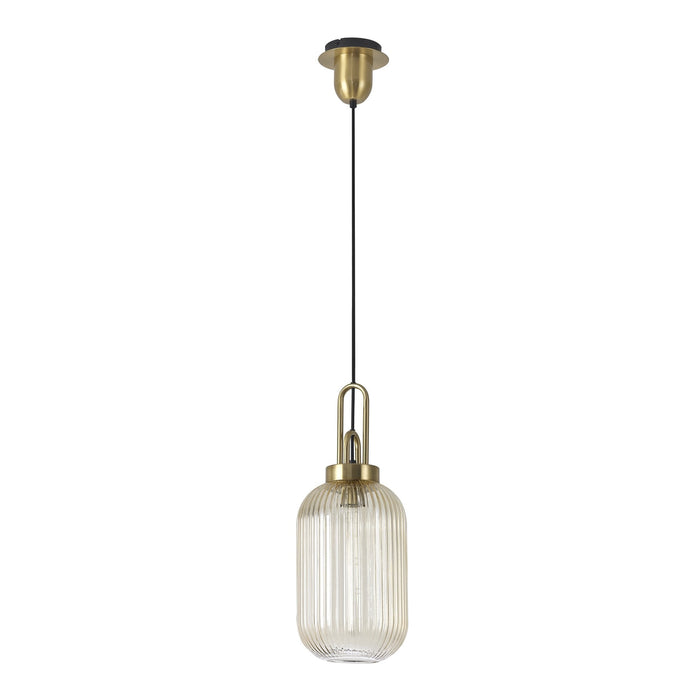 Nelson Lighting NLK05449 Acme 1 Light Pendant Brass Gold Matt Black