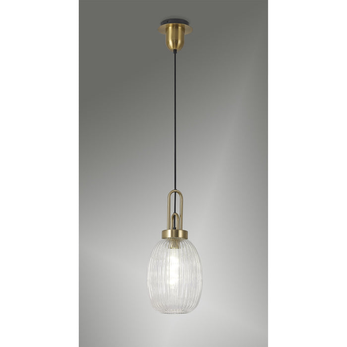 Nelson Lighting NLK05459 Acme 1 Light Pendant Brass Gold Matt Black