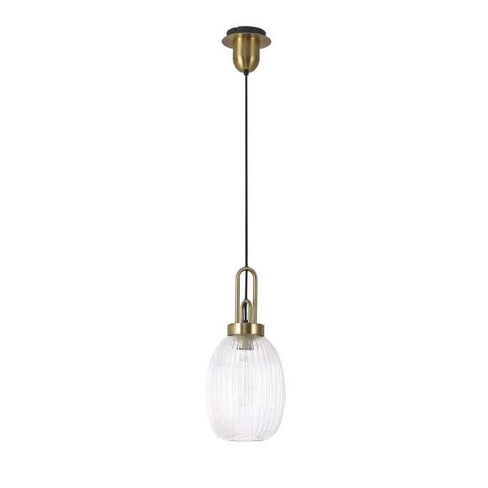 Nelson Lighting NLK05459 Acme 1 Light Pendant Brass Gold Matt Black