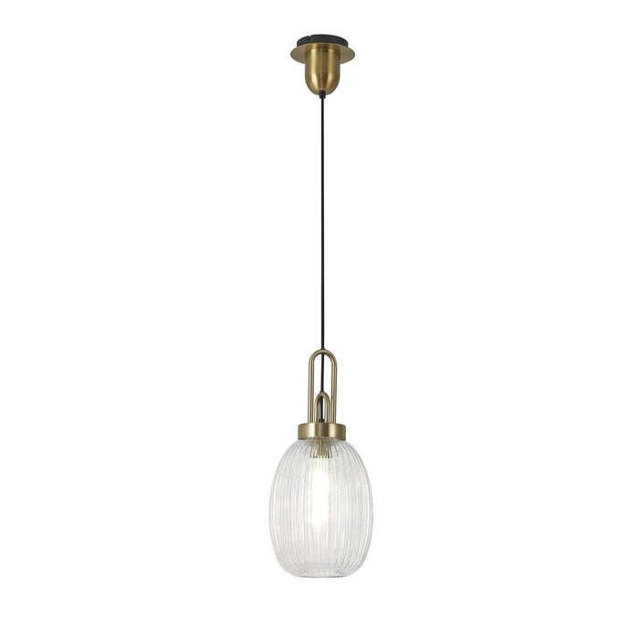 Nelson Lighting NLK05459 Acme 1 Light Pendant Brass Gold Matt Black