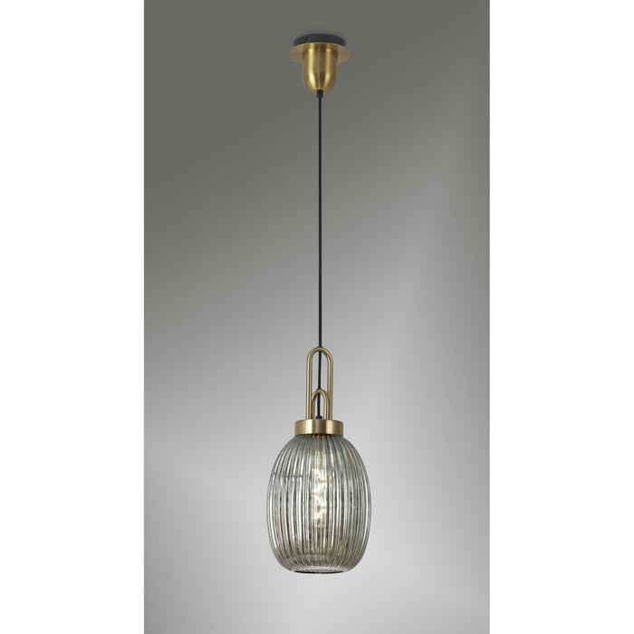 Nelson Lighting NLK05469 Acme 1 Light Pendant Brass Gold Matt Black