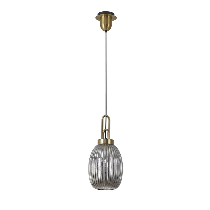 Nelson Lighting NLK05469 Acme 1 Light Pendant Brass Gold Matt Black