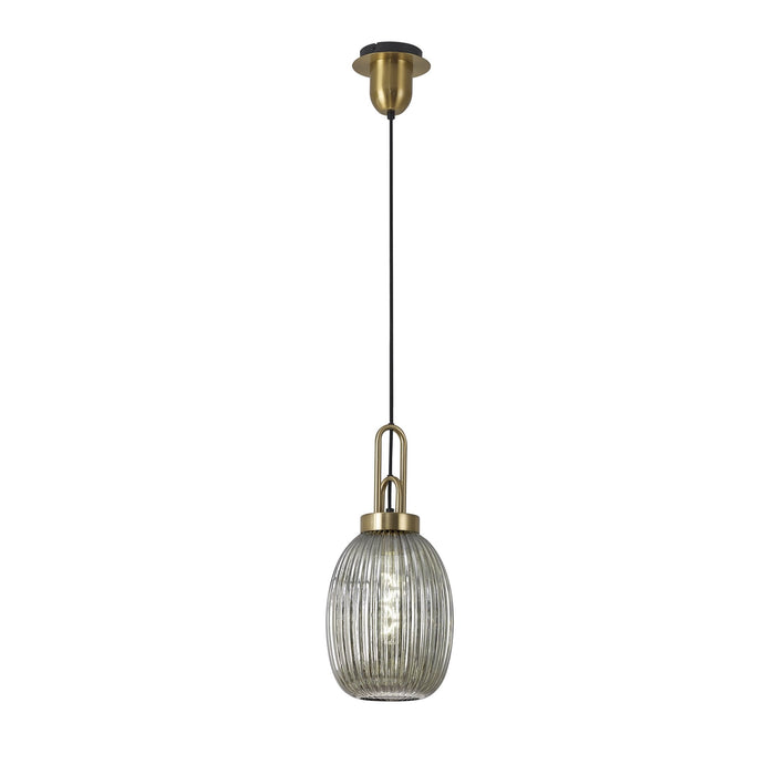 Nelson Lighting NLK05469 Acme 1 Light Pendant Brass Gold Matt Black