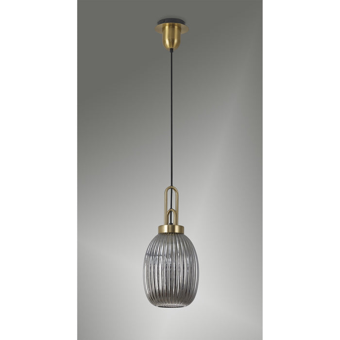 Nelson Lighting NLK05469 Acme 1 Light Pendant Brass Gold Matt Black