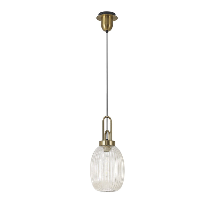 Nelson Lighting NLK05479 Acme 1 Light Pendant Brass Gold Matt Black