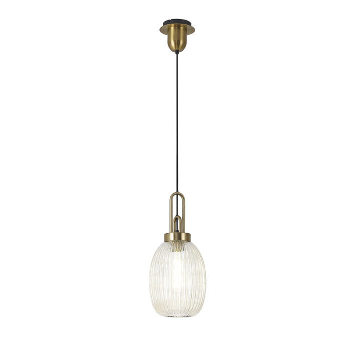 Nelson Lighting NLK05479 Acme 1 Light Pendant Brass Gold Matt Black