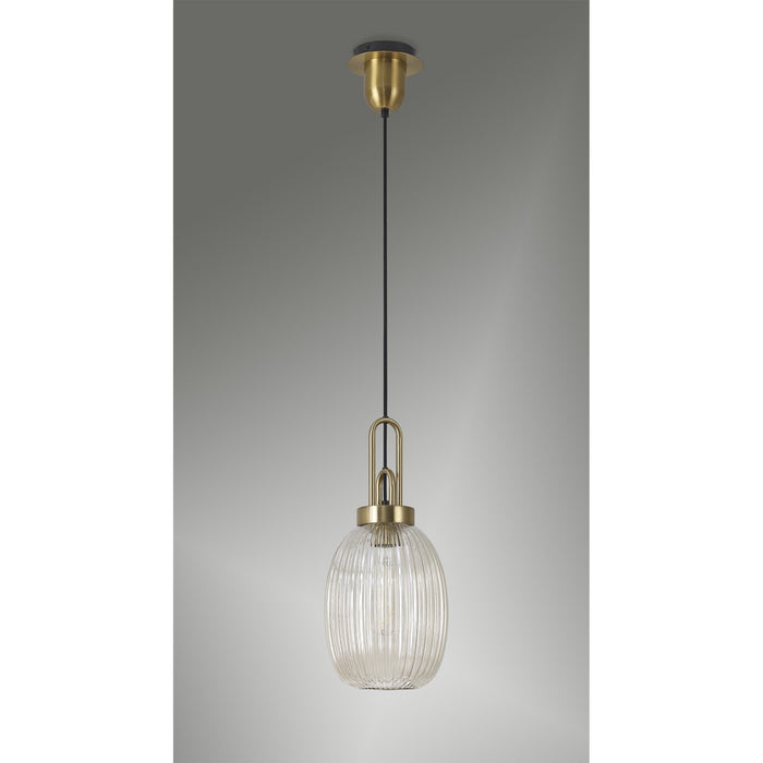 Nelson Lighting NLK05479 Acme 1 Light Pendant Brass Gold Matt Black