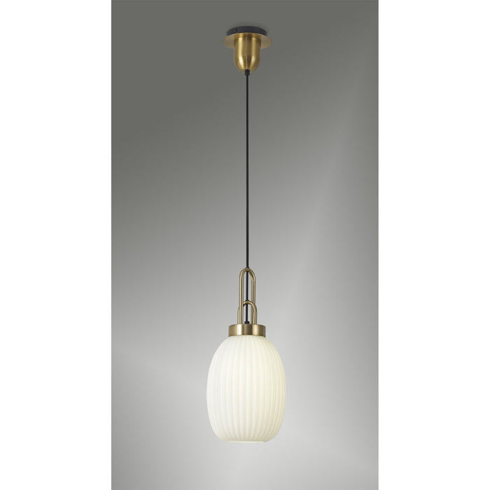 Nelson Lighting NLK05489 Acme 1 Light Pendant Brass Gold Matt Black