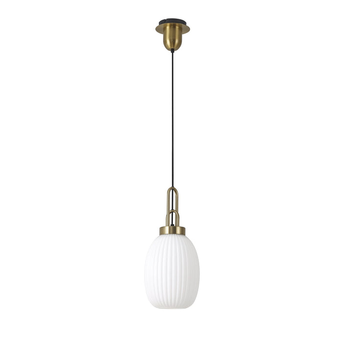 Nelson Lighting NLK05489 Acme 1 Light Pendant Brass Gold Matt Black