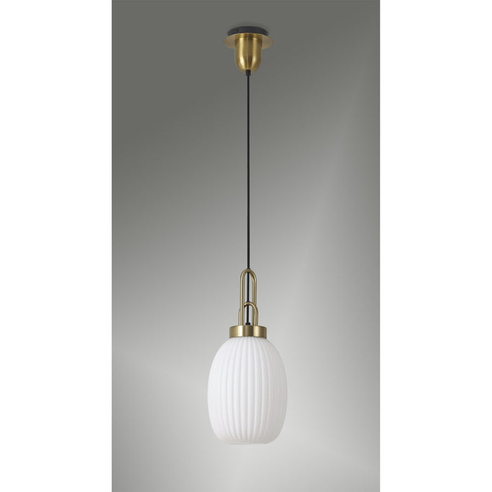 Nelson Lighting NLK05489 Acme 1 Light Pendant Brass Gold Matt Black