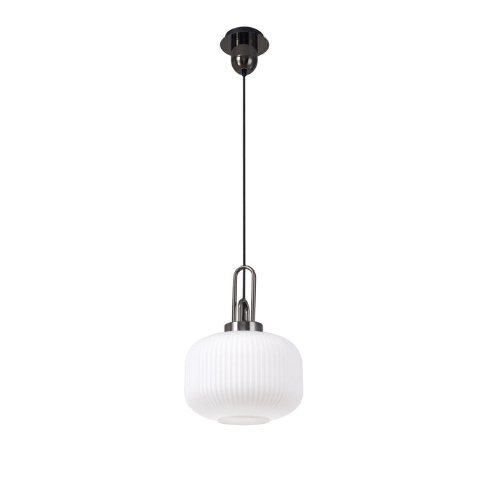 Nelson Lighting NLK05499 Acme 1 Light Pendant Black Chrome Matt Black