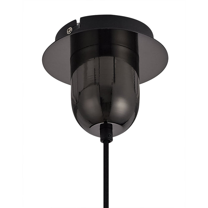 Nelson Lighting NLK05499 Acme 1 Light Pendant Black Chrome Matt Black