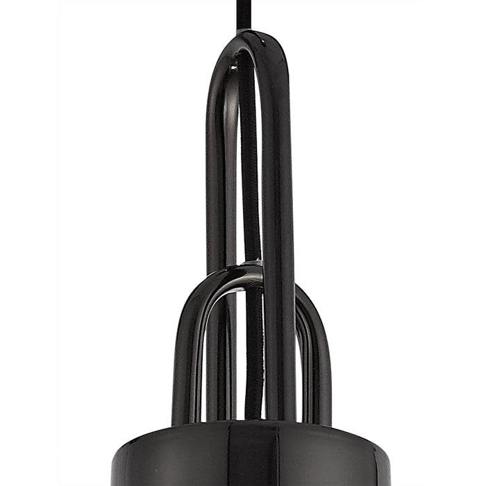 Nelson Lighting NLK05499 Acme 1 Light Pendant Black Chrome Matt Black