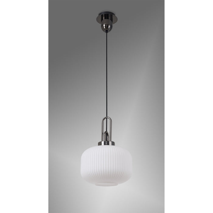 Nelson Lighting NLK05499 Acme 1 Light Pendant Black Chrome Matt Black