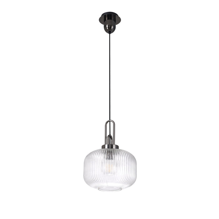 Nelson Lighting NLK05509 Acme 1 Light Pendant Black Chrome Matt Black