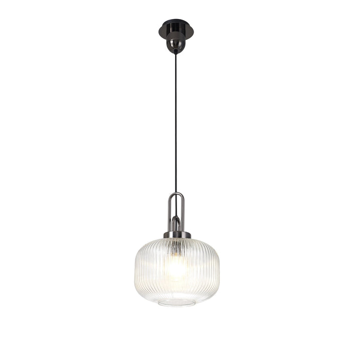 Nelson Lighting NLK05509 Acme 1 Light Pendant Black Chrome Matt Black