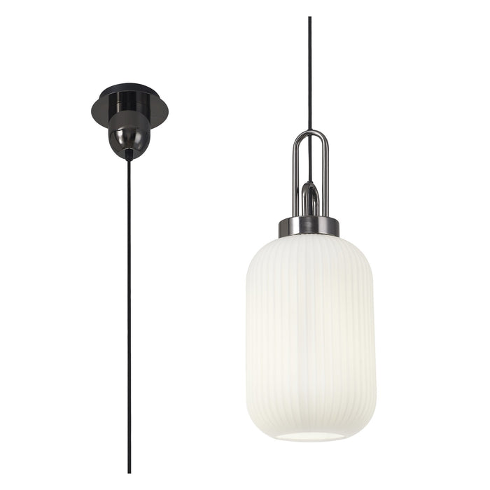 Nelson Lighting NLK05529 Acme 1 Light Pendant Black Chrome Matt Black