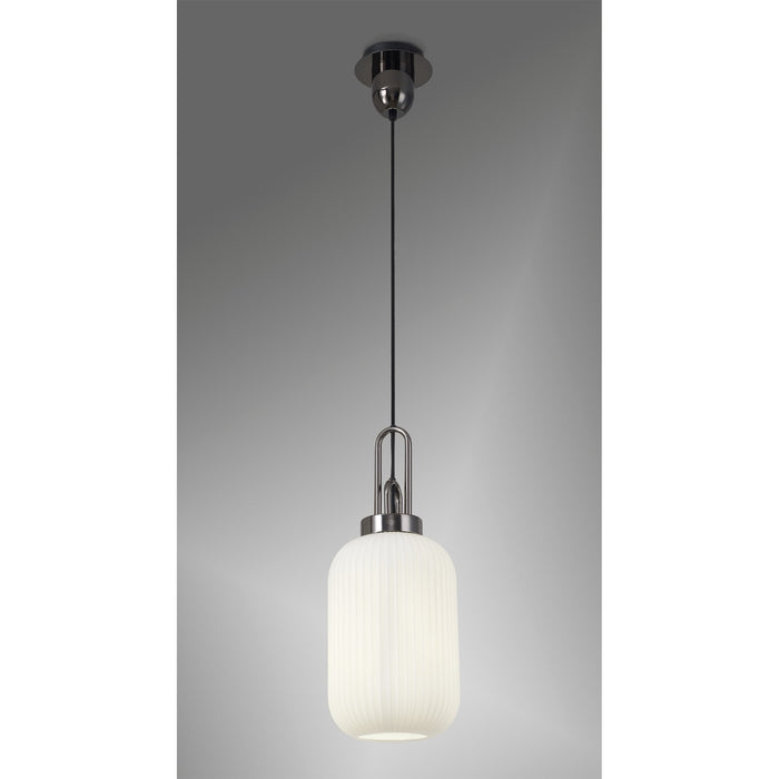 Nelson Lighting NLK05529 Acme 1 Light Pendant Black Chrome Matt Black