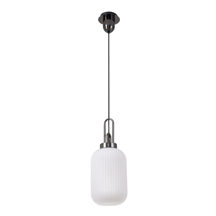 Nelson Lighting NLK05529 Acme 1 Light Pendant Black Chrome Matt Black