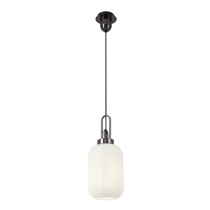 Nelson Lighting NLK05529 Acme 1 Light Pendant Black Chrome Matt Black