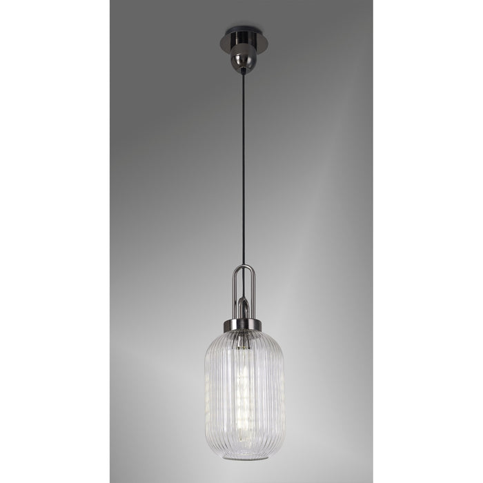 Nelson Lighting NLK05539 Acme 1 Light Pendant Black Chrome Matt Black