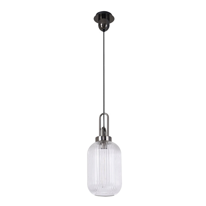 Nelson Lighting NLK05539 Acme 1 Light Pendant Black Chrome Matt Black