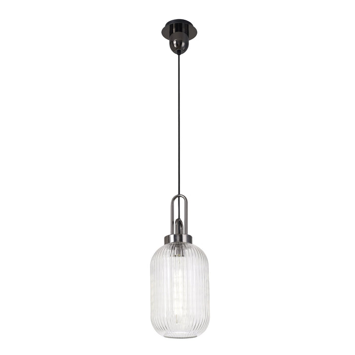 Nelson Lighting NLK05539 Acme 1 Light Pendant Black Chrome Matt Black