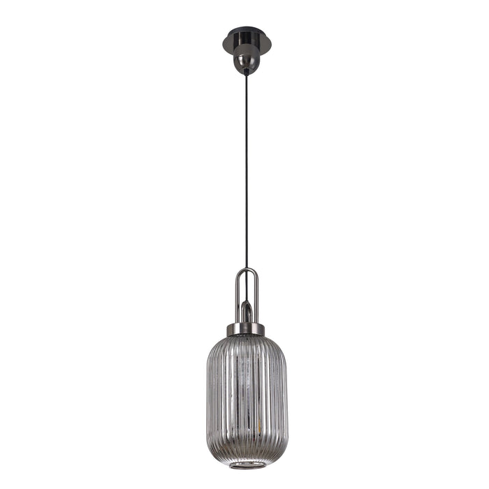 Nelson Lighting NLK05549 Acme 1 Light Pendant Black Chrome Matt Black