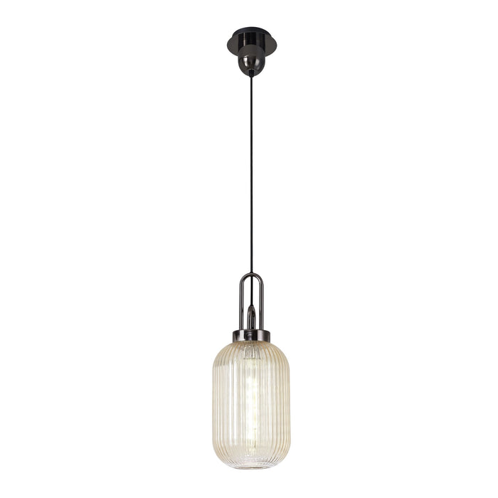 Nelson Lighting NLK05559 Acme 1 Light Pendant Black Chrome Matt Black