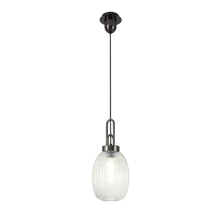 Nelson Lighting NLK05569 Acme 1 Light Pendant Black Chrome Matt Black