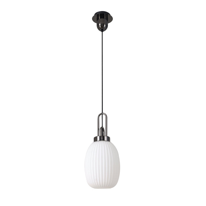 Nelson Lighting NLK05599 Acme 1 Light Pendant Black Chrome Matt Black